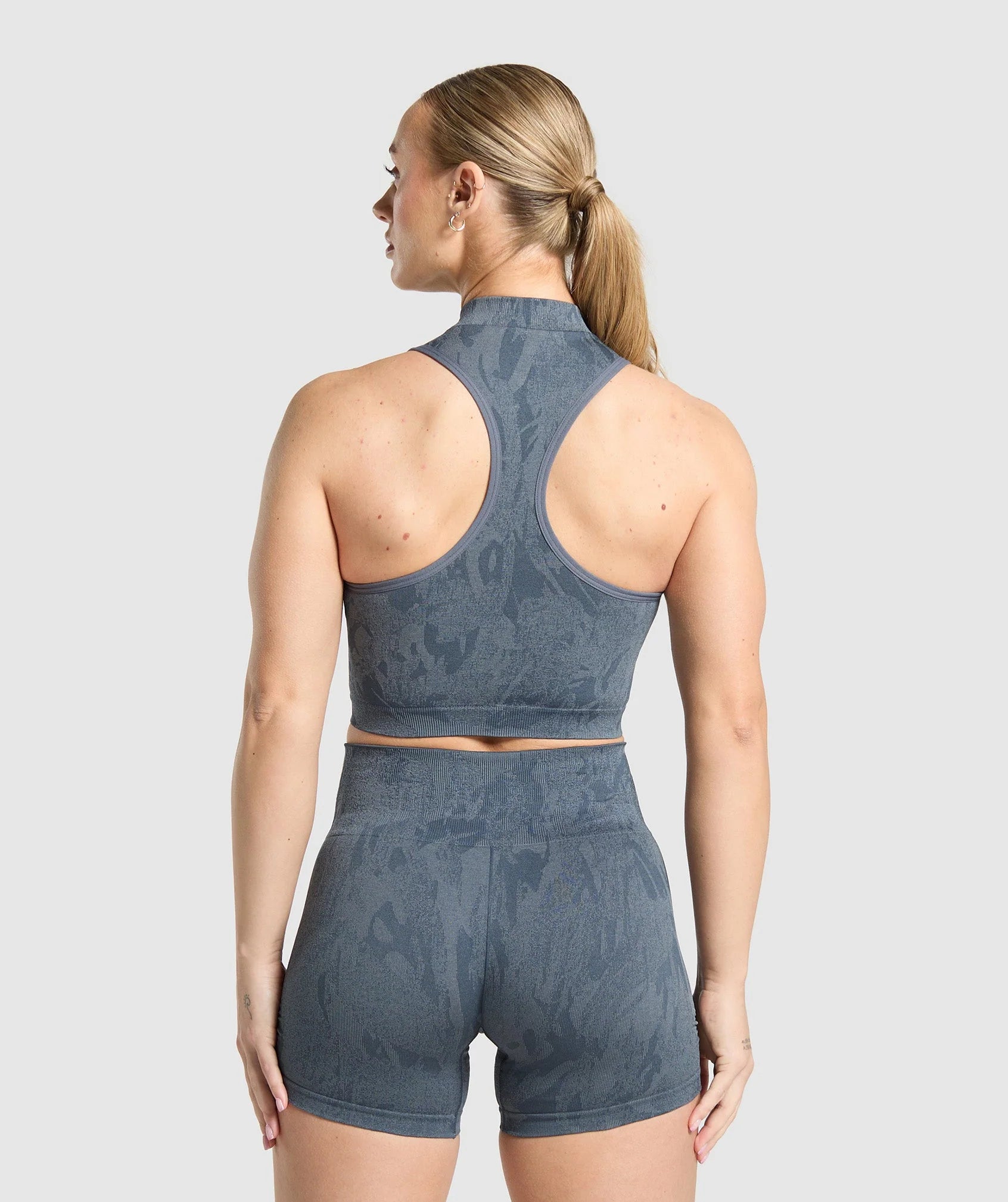 Adapt Camo Seamless Zip Up Crop Top