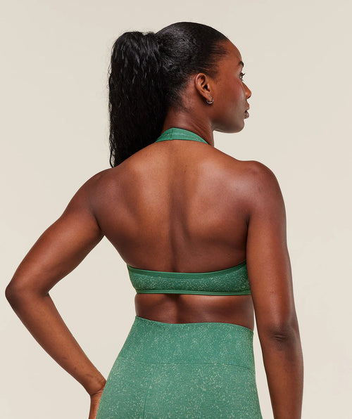 Adapt Fleck x Whitney Halterneck Sports Bra - Lift Green