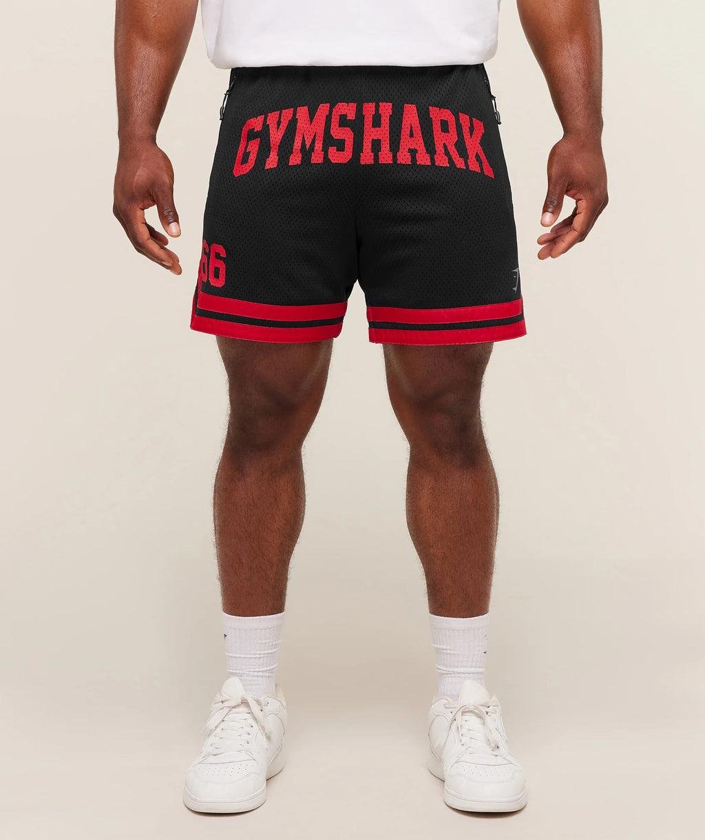 Campus Mesh Shorts- Black/Conditioning Red
