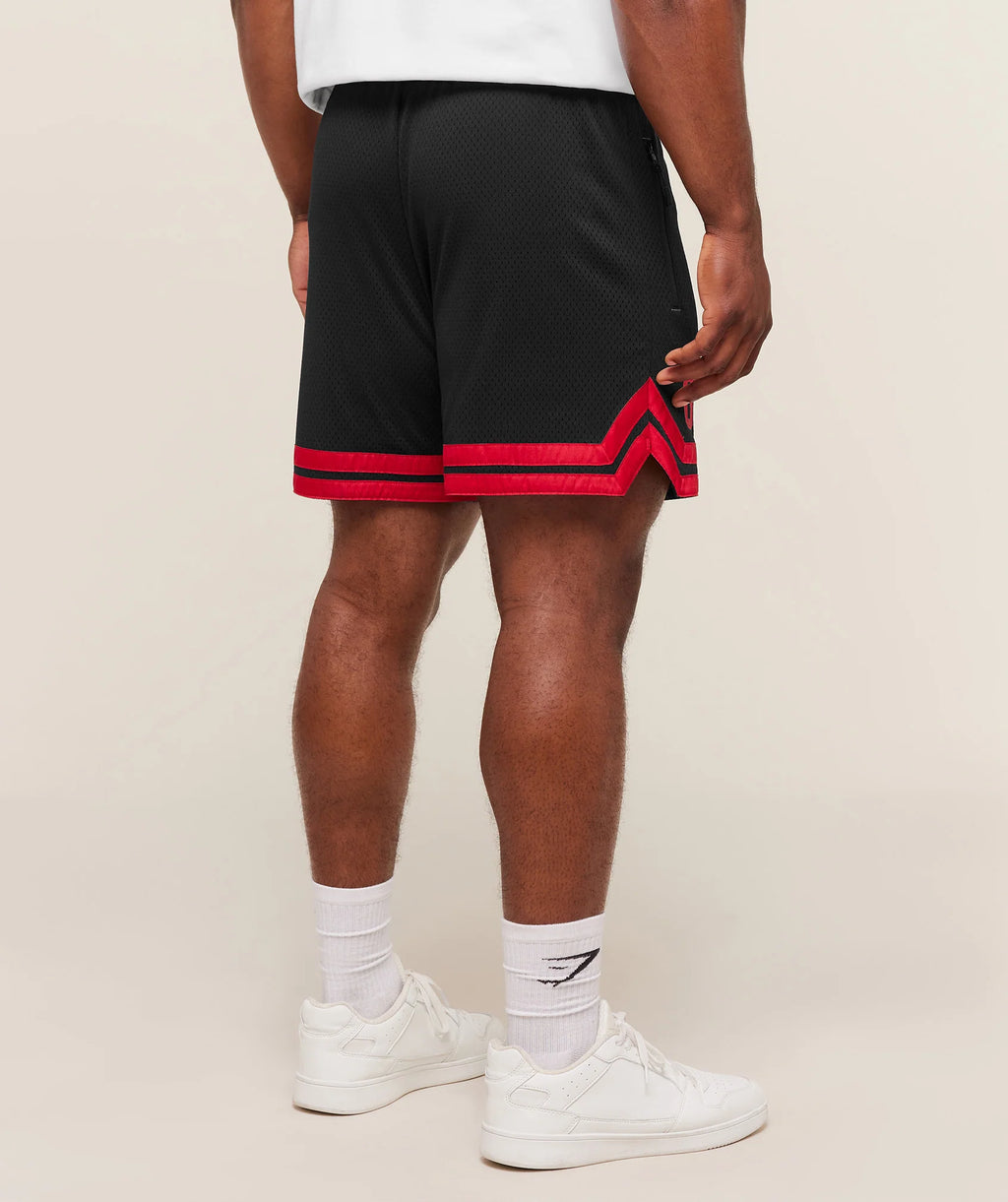 Campus Mesh Shorts- Black/Conditioning Red