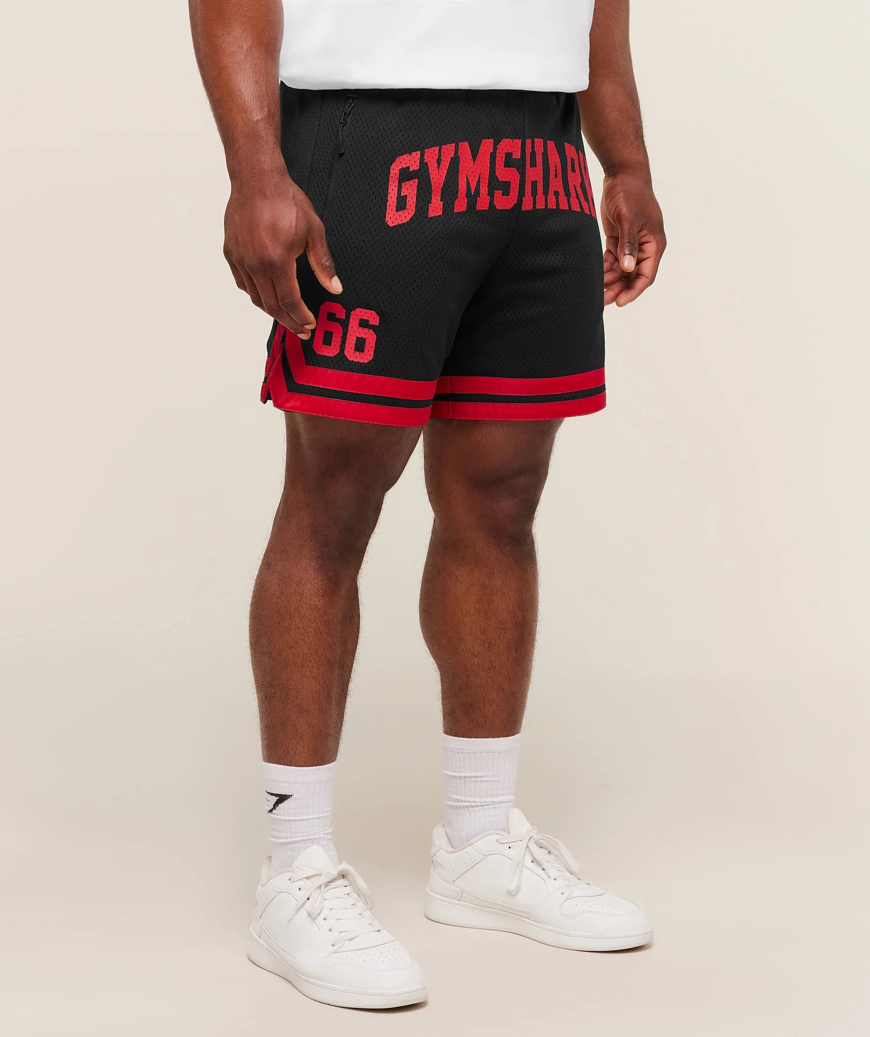 Campus Mesh Shorts- Black/Conditioning Red