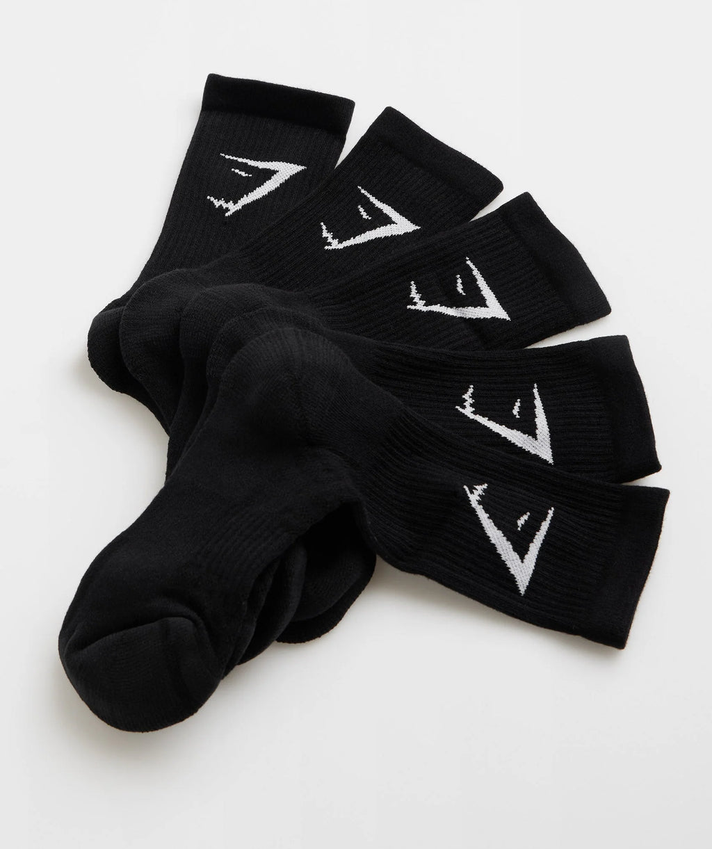 Crew Socks 5pk - Black