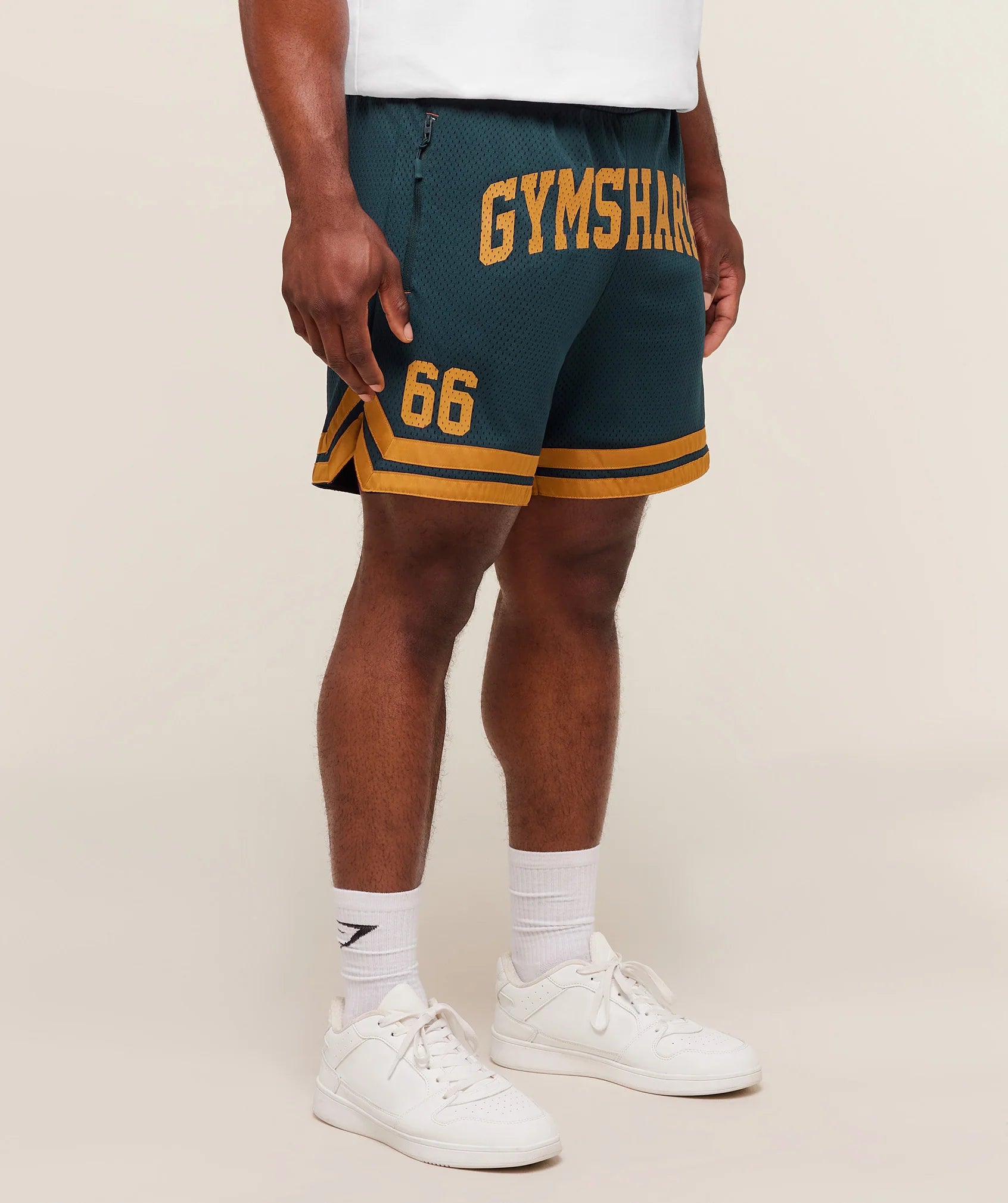 Campus Mesh Shorts - Deep Petrol Blue antique Gold