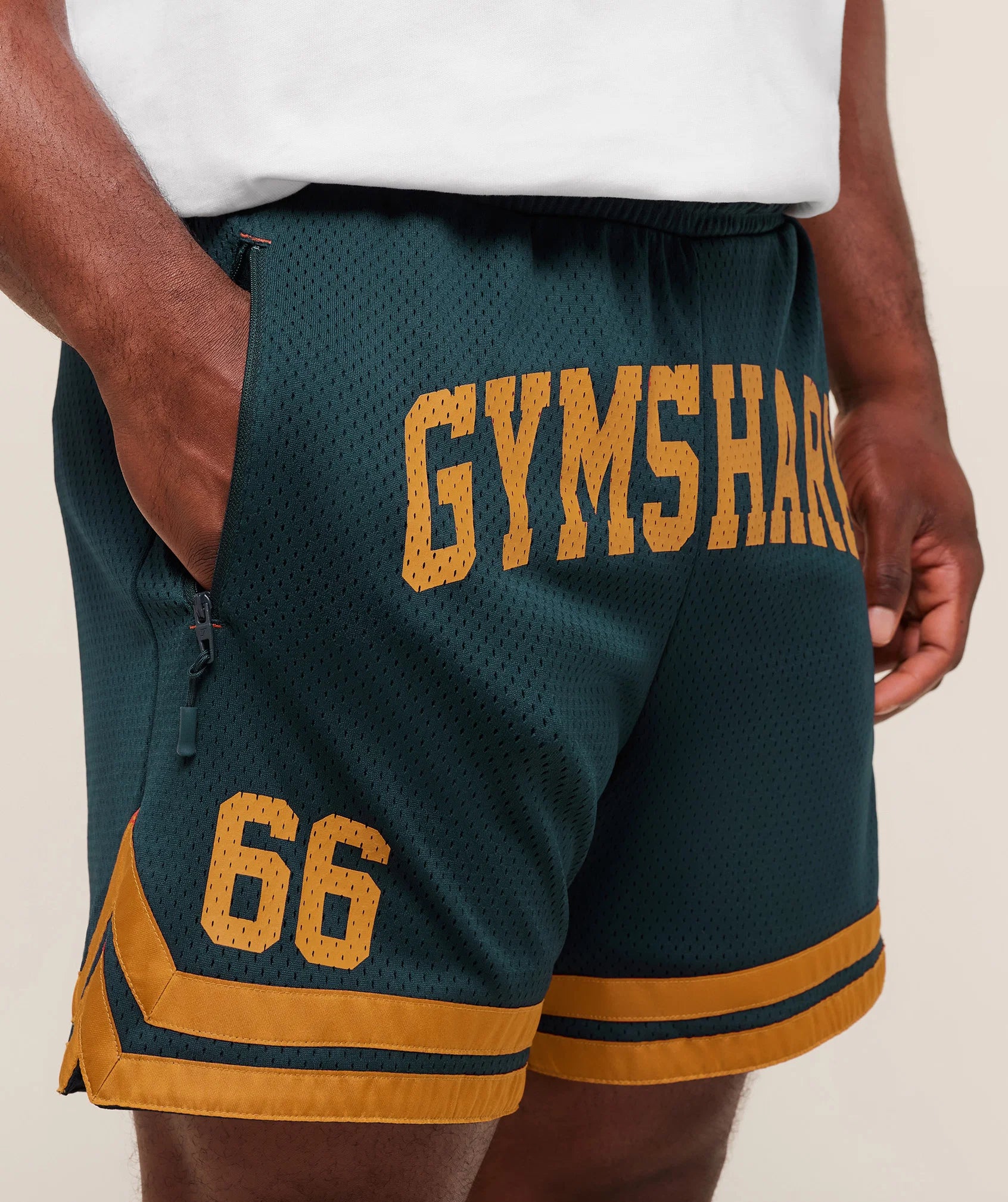 Campus Mesh Shorts - Deep Petrol Blue antique Gold