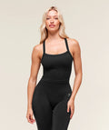 Everyday Seamless Ribbed Midi Top - Black