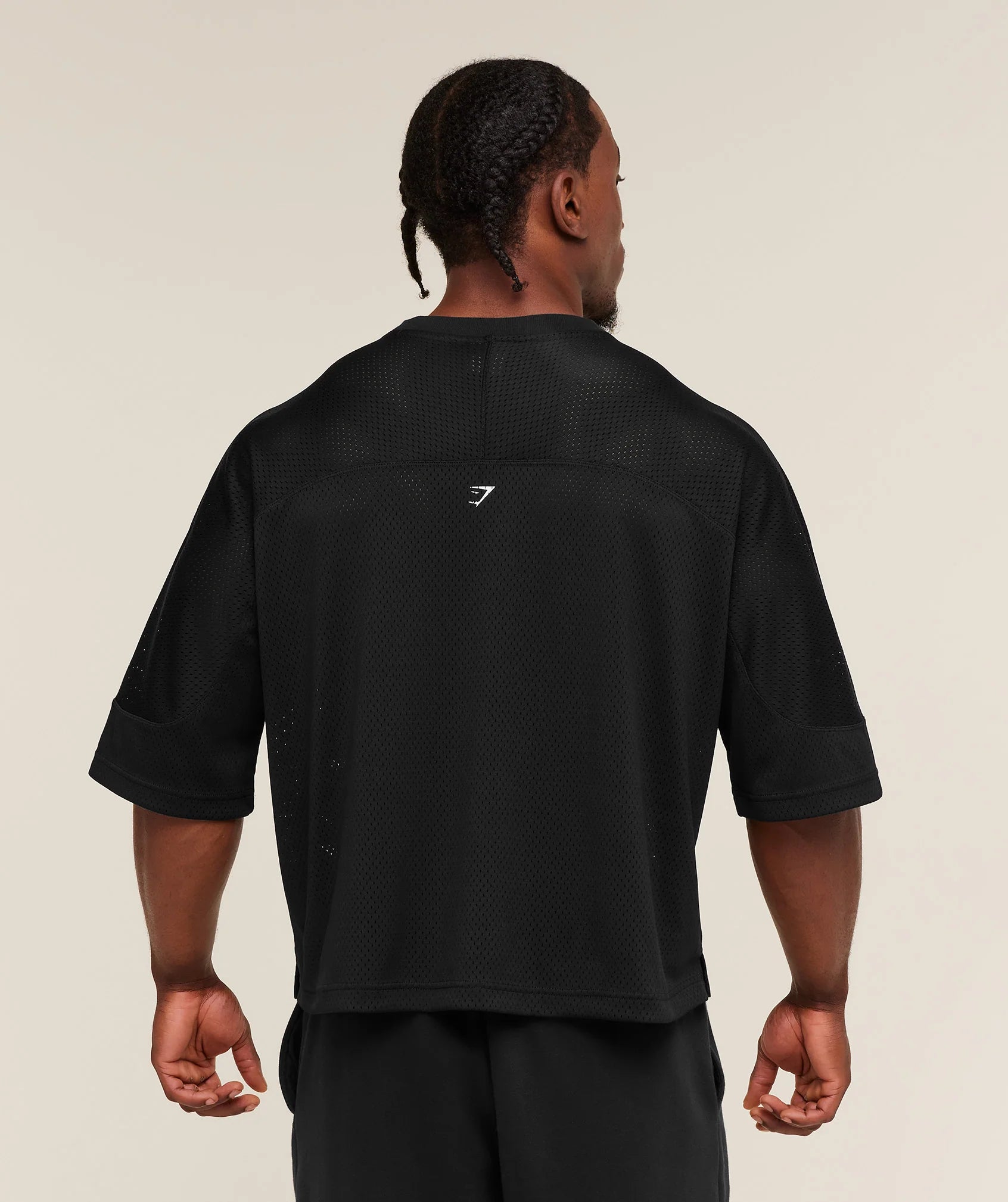 Graphic Mesh Oversized T-Shirt - Black