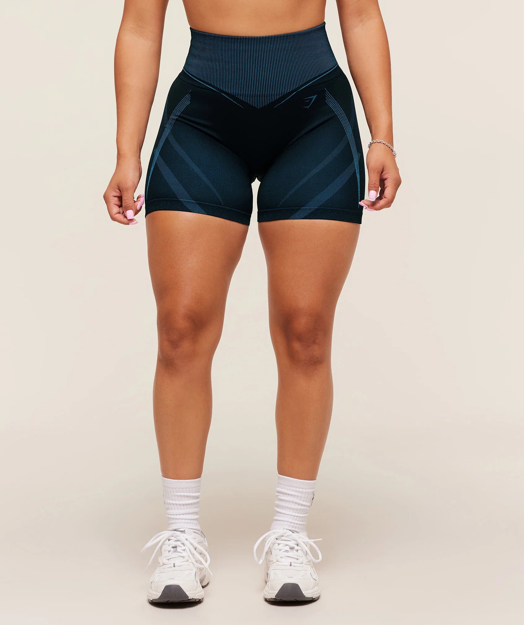 Gymshark x Analis Seamless Shorts - Midnight Blue/Lats Blue