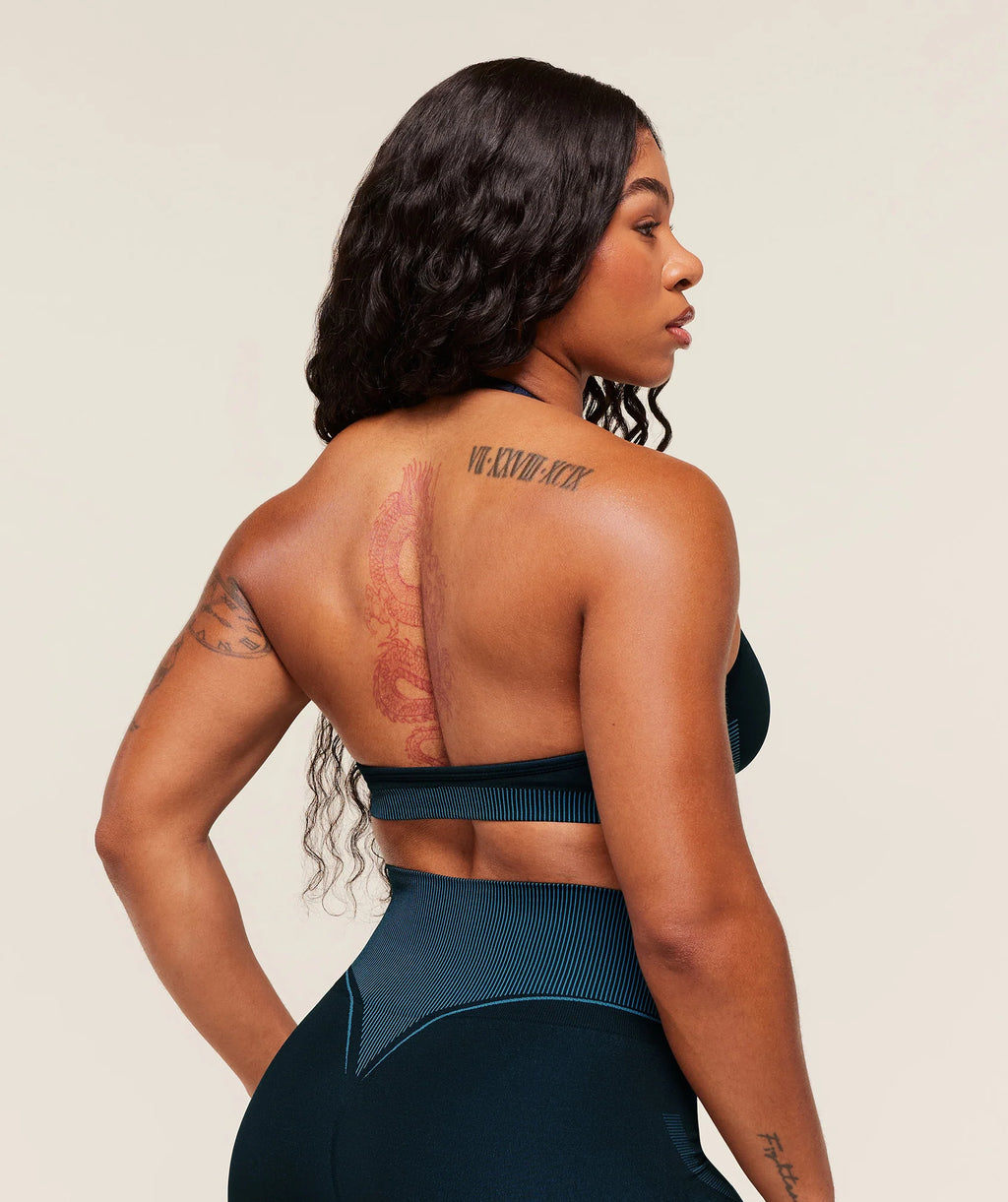 Gymshark x Analis Seamless Sports Bra - Midnight Blue/Lats Blue