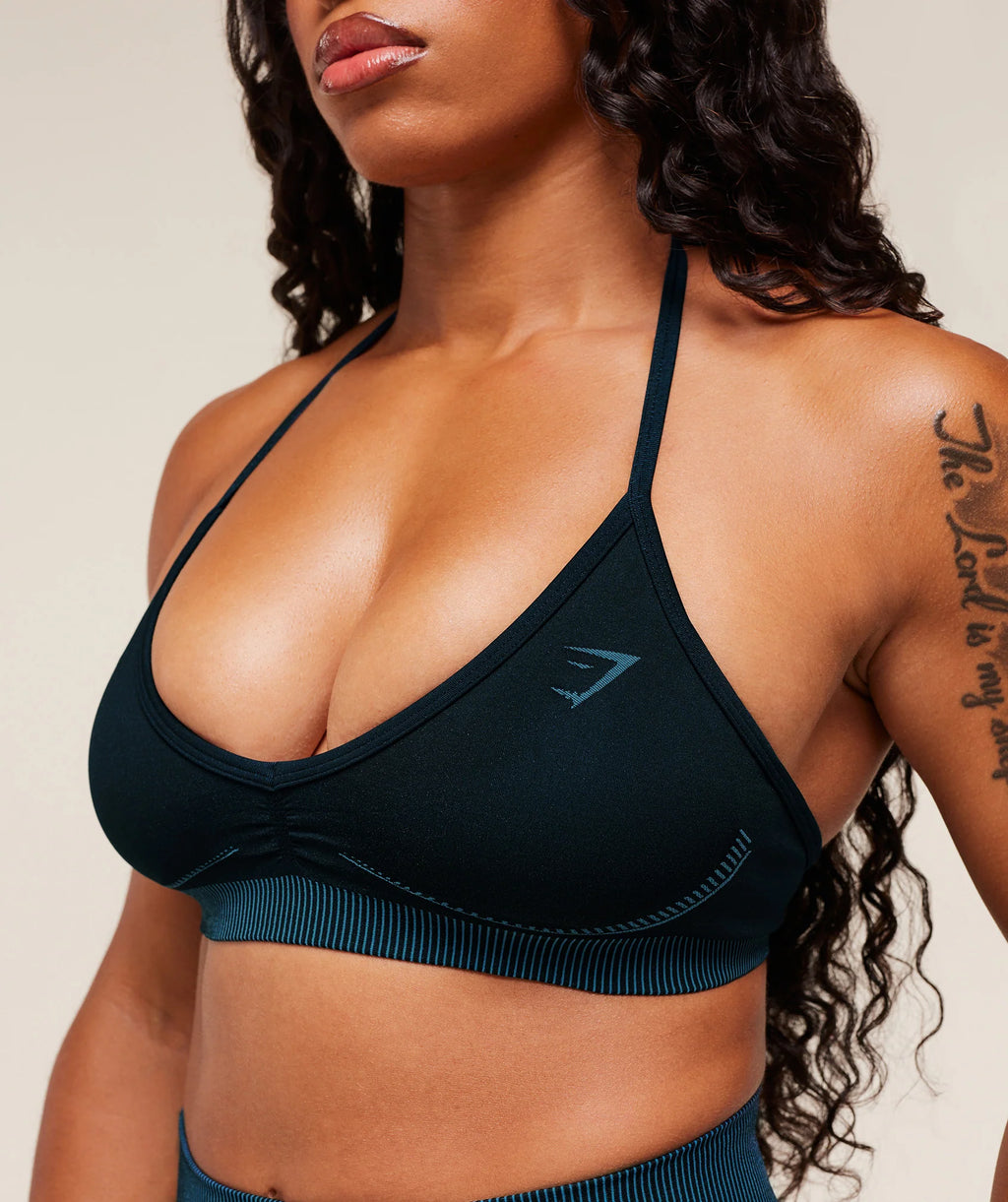 Gymshark x Analis Seamless Sports Bra - Midnight Blue/Lats Blue