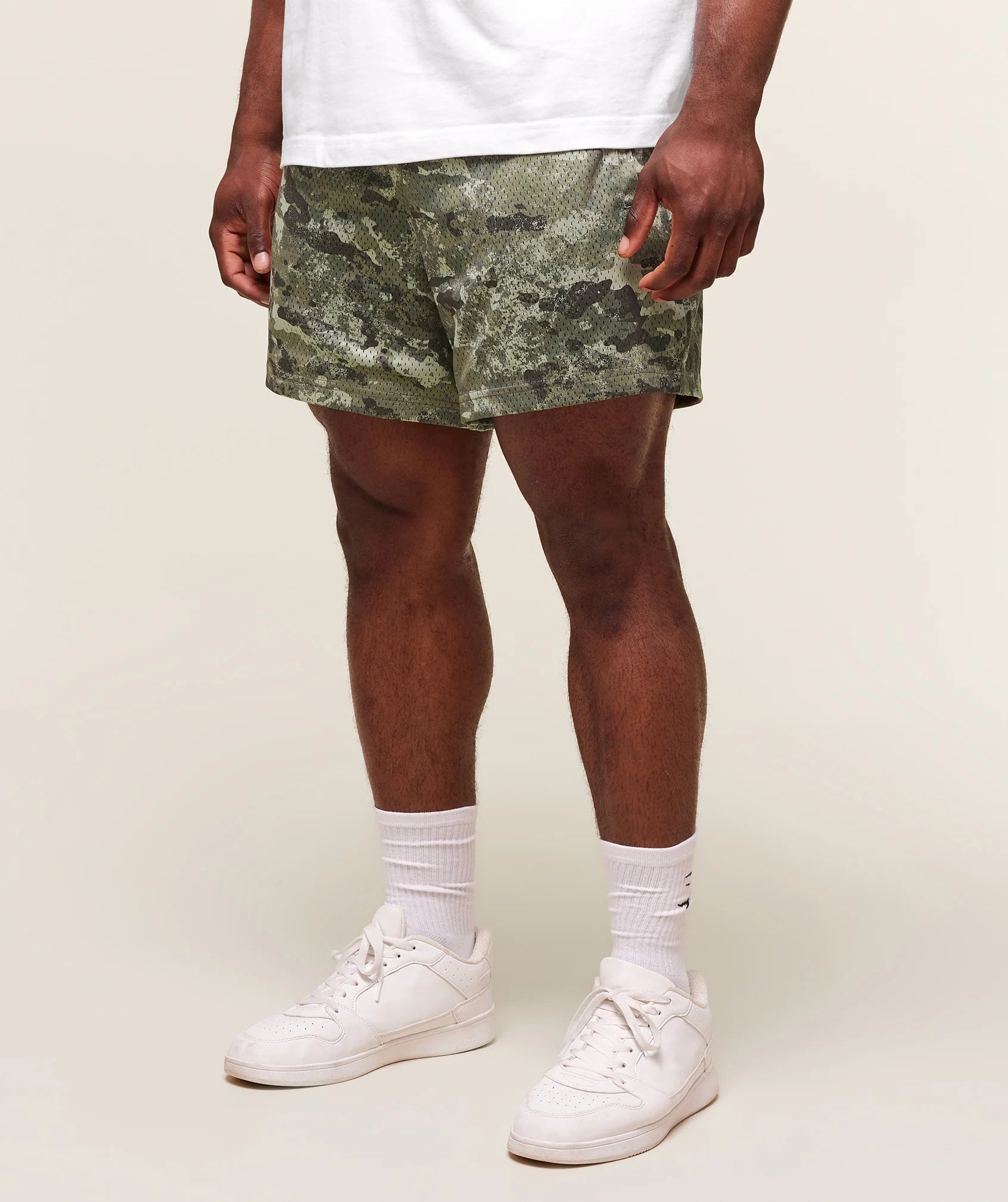 Lifting Mesh 5" Shorts-Chalk Green