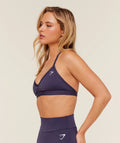 Minimal Halterneck Sports Bra - Midnight Purple