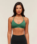 Minimal Halterneck Sports Bra-Lift Green