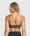 One Shoulder Sports Bra - Weighted Green