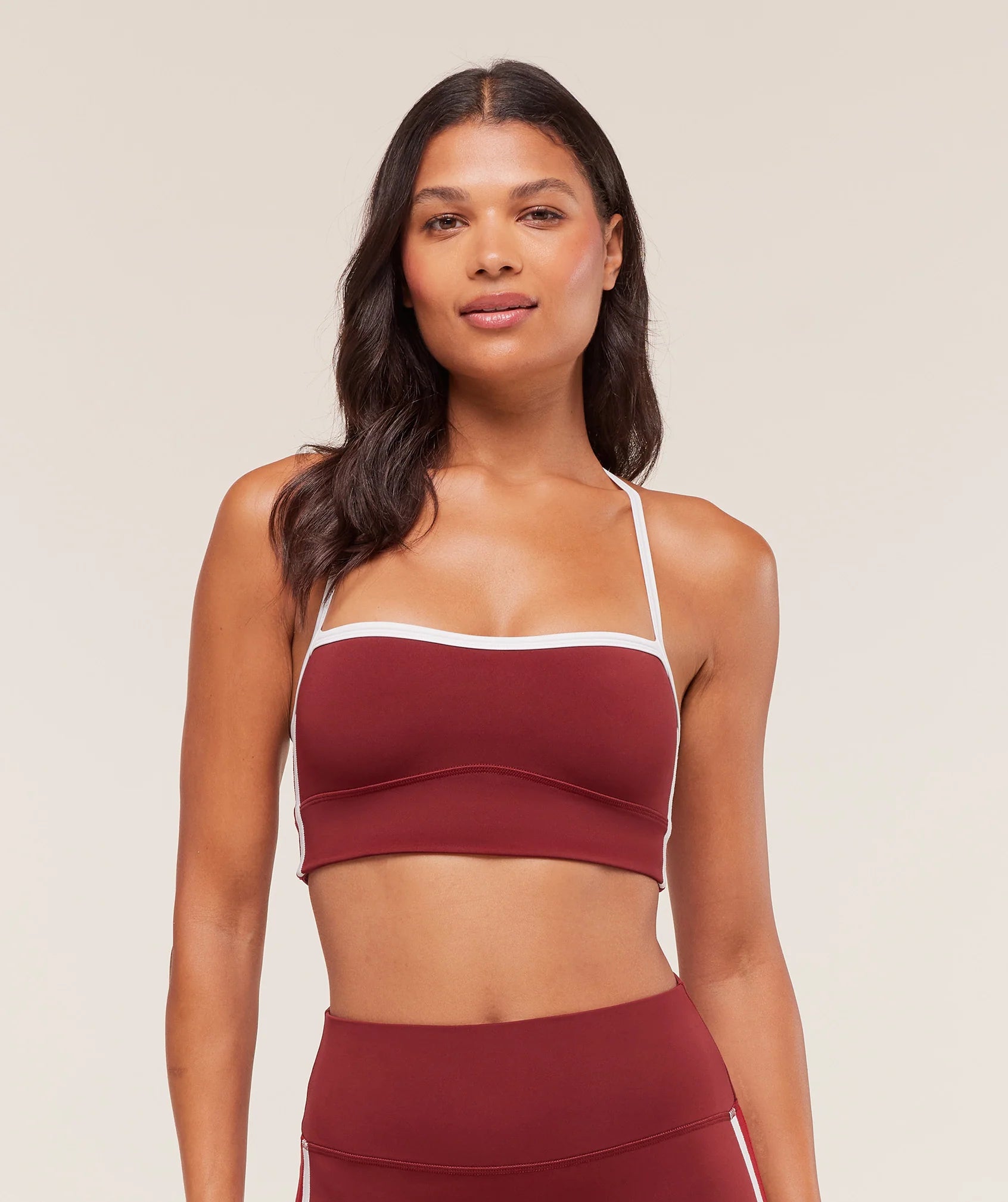Piping Sports Bra - Sets Red