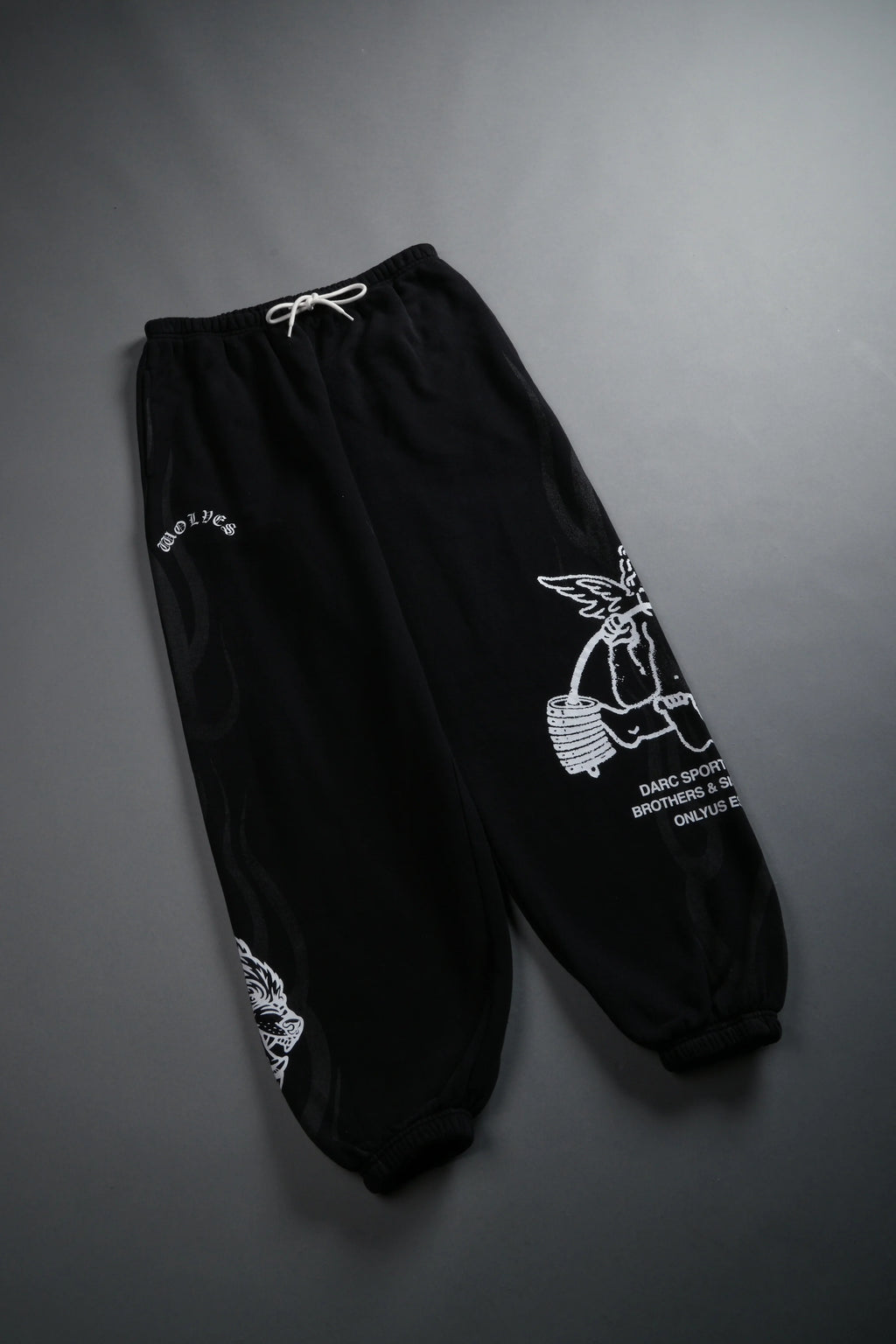 Powerhouse of the Cherub Unisex Lightweight Lounger Sweat Pants in Black Drift Wash