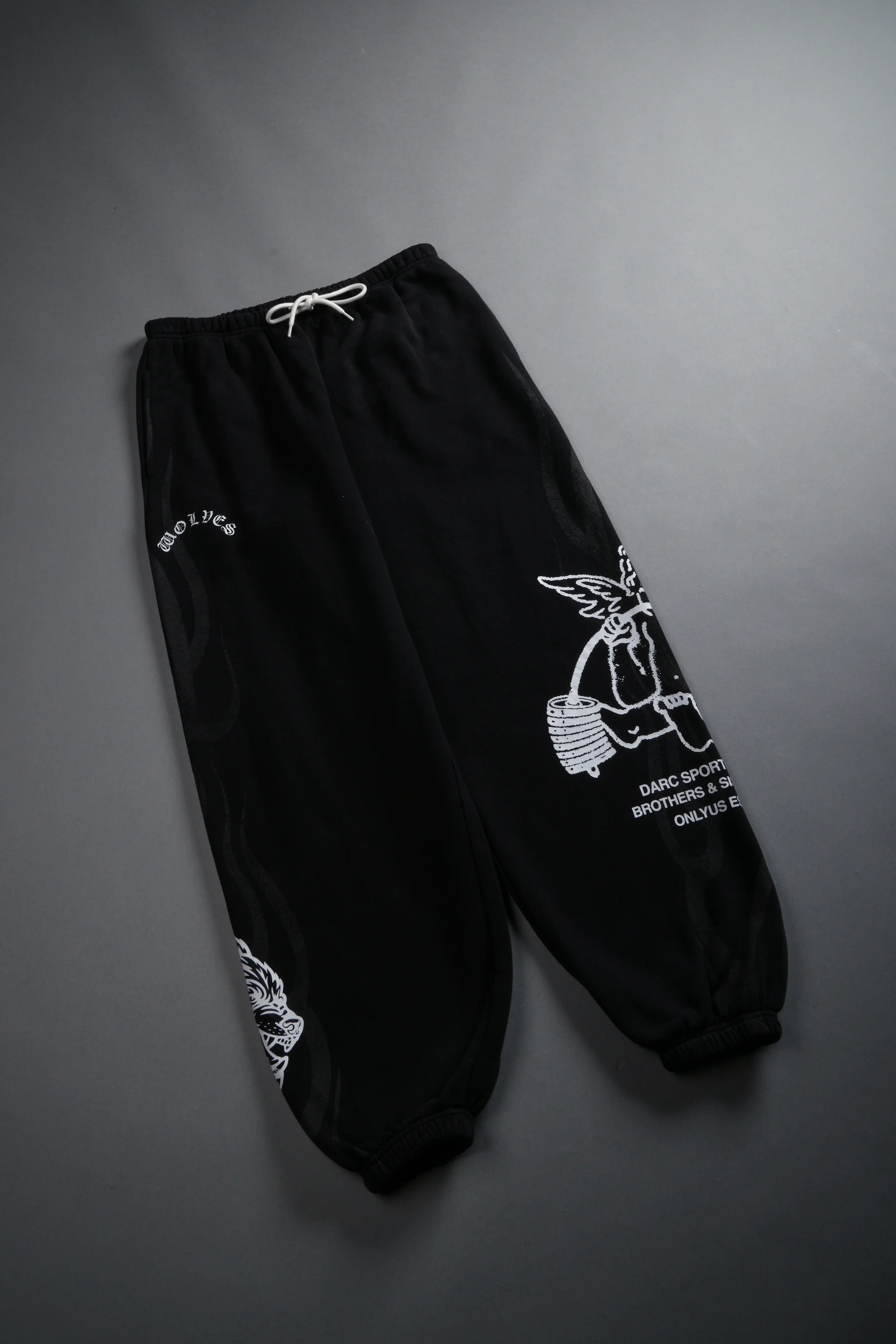 Powerhouse of the Cherub Unisex Lightweight Lounger Sweat Pants in Black Drift Wash