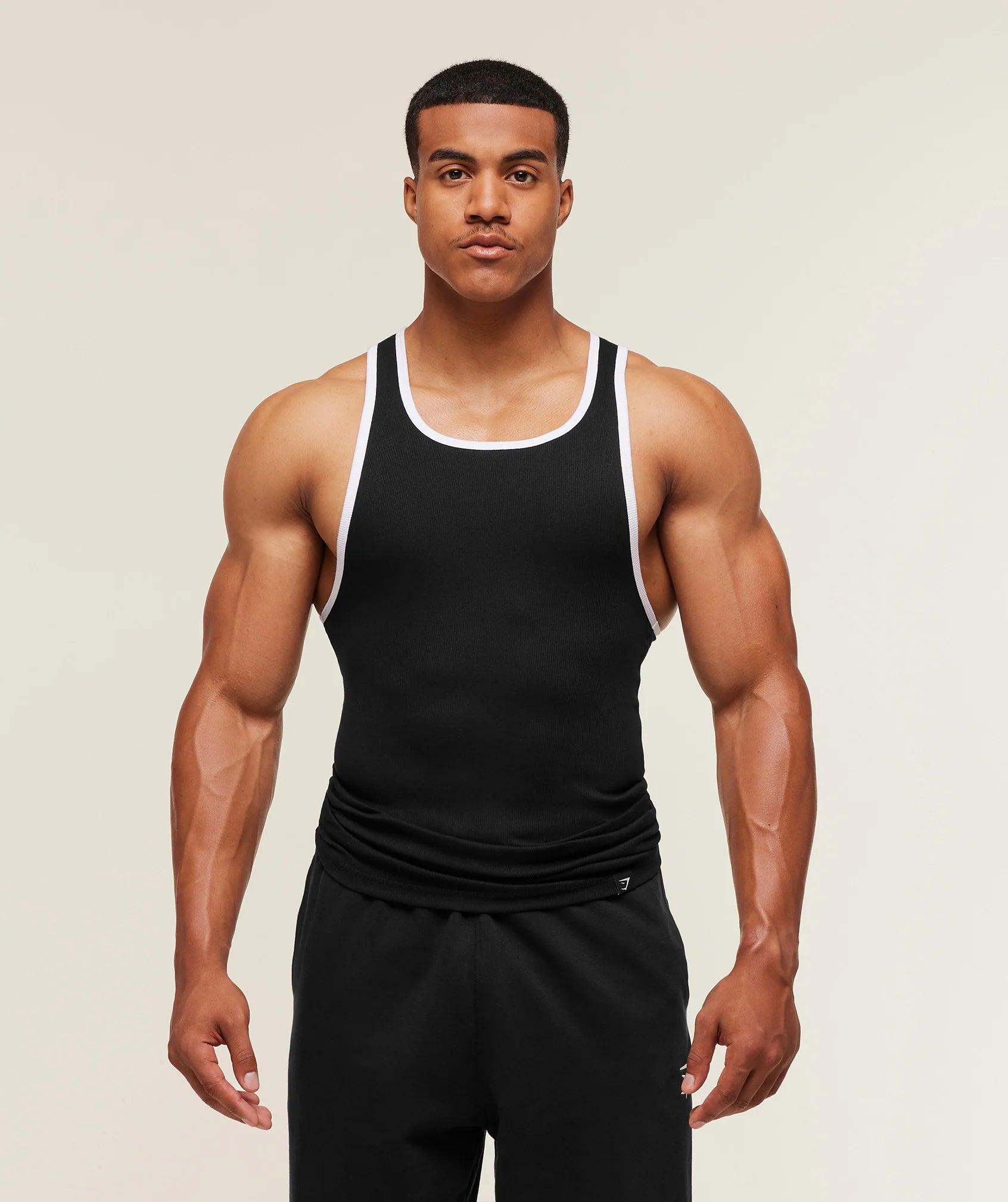 Ribbed Tank 1PK - Black/White