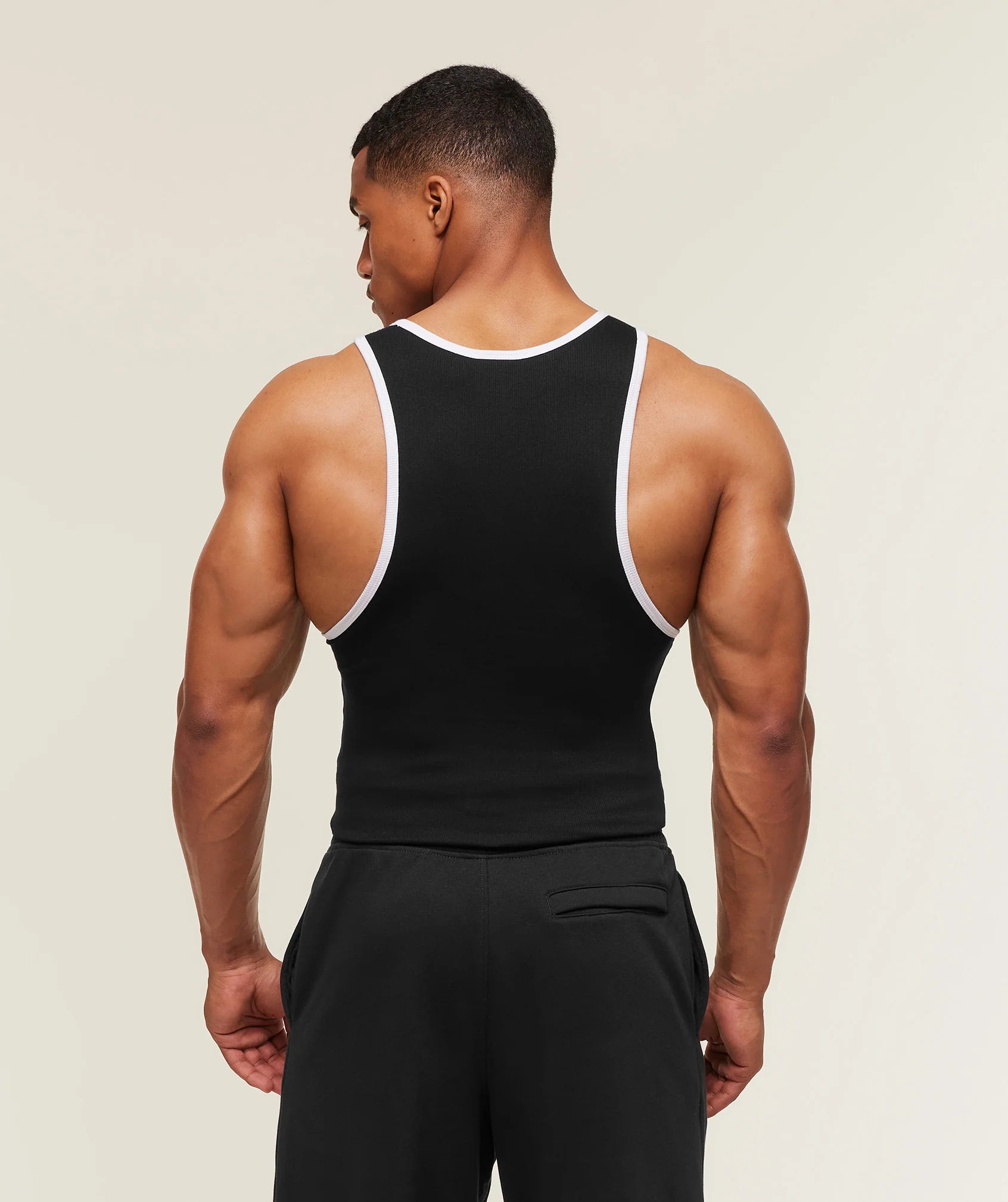 Ribbed Tank 1PK - Black/White