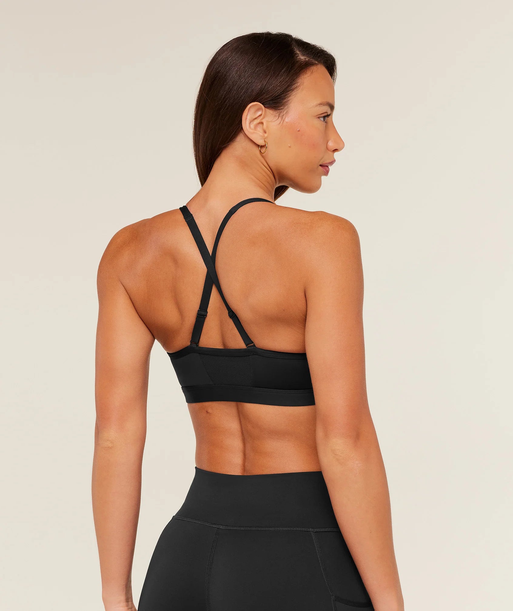Ruched Sports Bra - Black