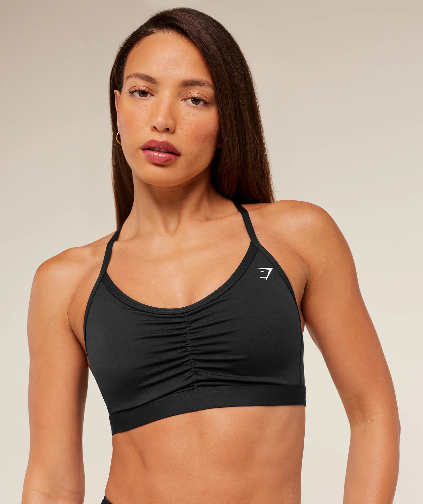 Ruched Sports Bra - Black
