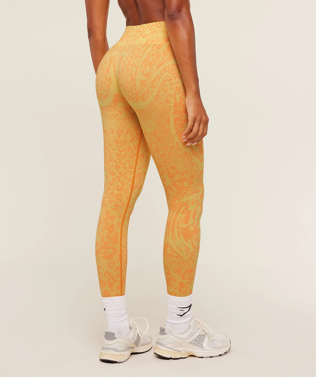Adapt Animal X Whitney Leggings - Sorbet Yellow / Dayglow Peach