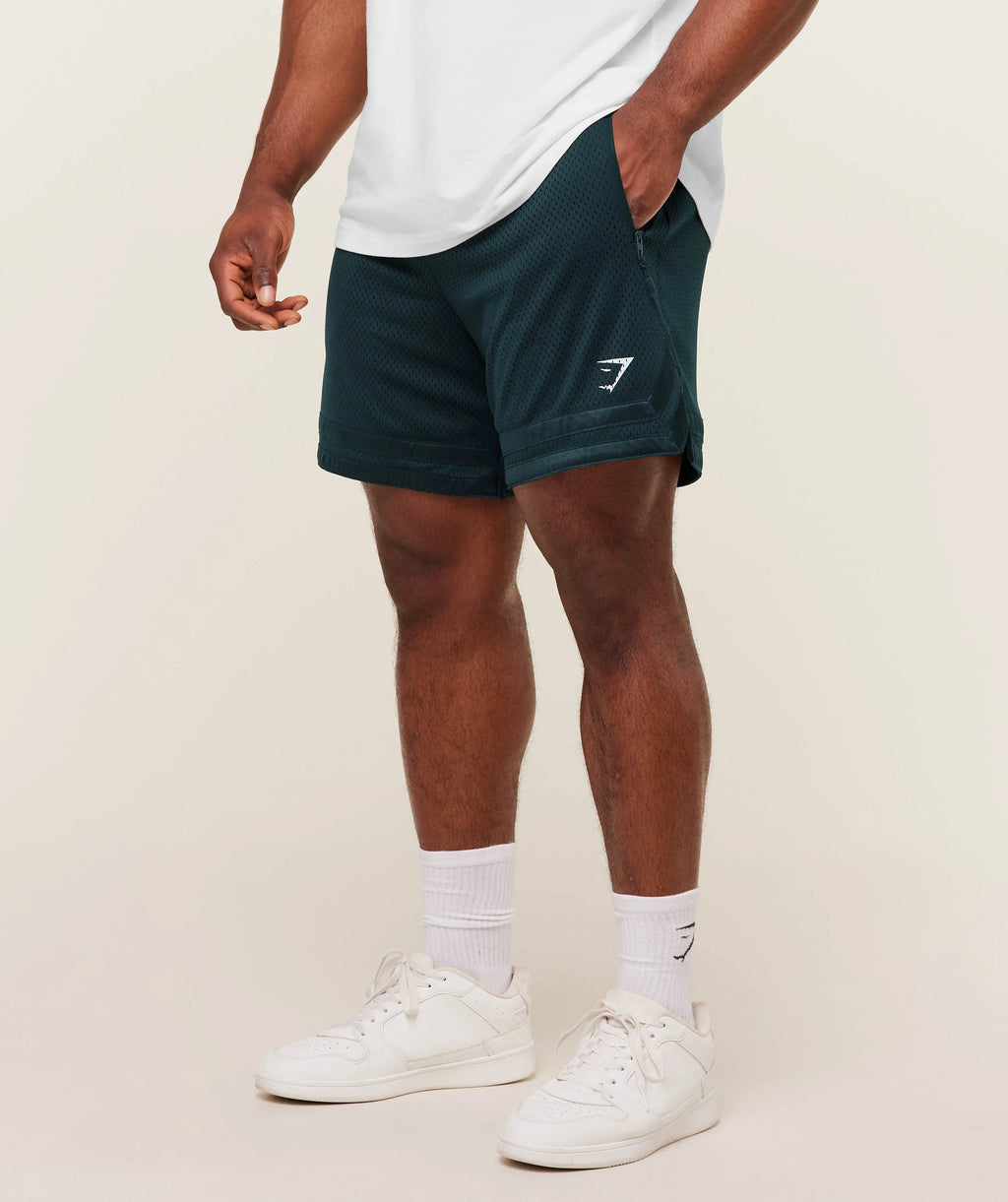 Varsity Mesh Shorts - Deep Petrol Blue