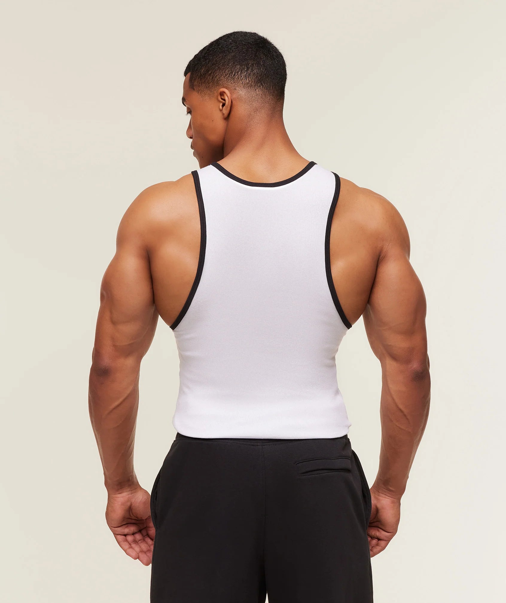 Ribbed Tank 1PK White/Black