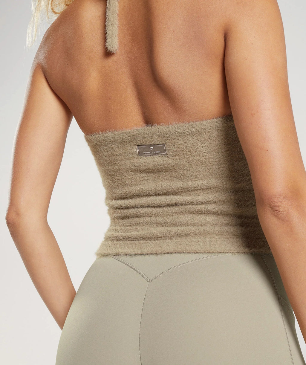 Whitney Eyelash Knit Midi Halter Top