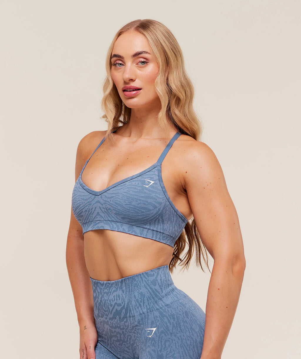 Adapt Animal Seamless Sports Bra - Worn Blue/Peri Blue
