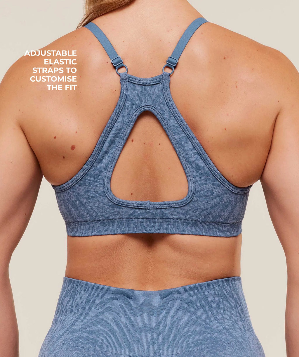 Adapt Animal Seamless Sports Bra - Worn Blue/Peri Blue