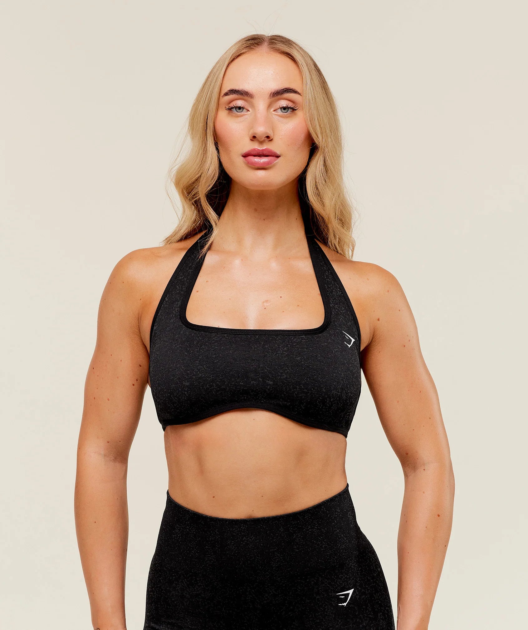 Adapt Fleck x Whitney Halterneck Sports Bra - Black